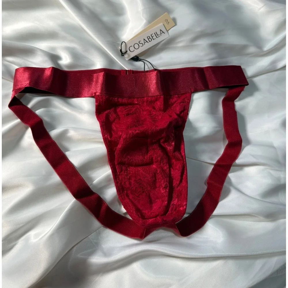 Cosabella Red Lace Men's Jockstrap‎ Luxury Sexy Statement Underwear Size S